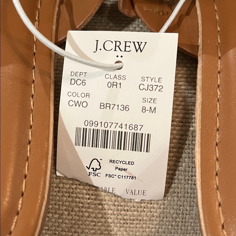J. Crew Brown Twist Flip Flops/NWT/8M - Picture 4 of 10